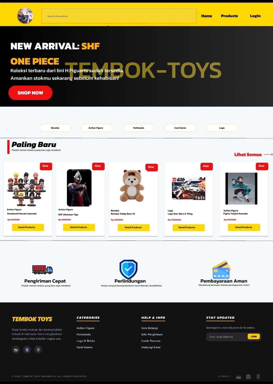 Website Toys Shop